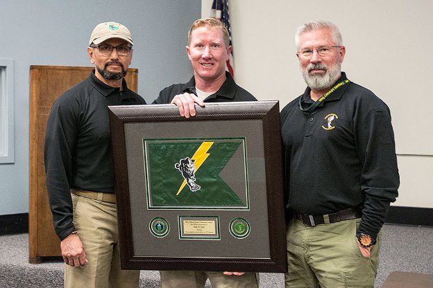 Billy Hall (center) receives the Colonel Sydnor Award from Ben Bitonel (left) and Kerry Wisniewski Billy Hall (center) receives the Colonel Sydnor Award from Ben Bitonel (left) and Kerry Wisniewski