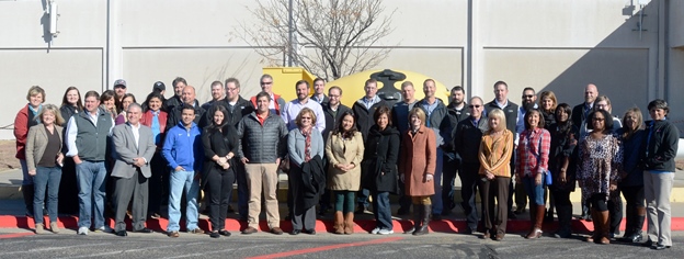 Amarillo and Canyon business leaders in front of a replica of the first atomic bomb, Fat Man Amarillo and Canyon business leaders in front of a replica of the first atomic bomb, Fat Man