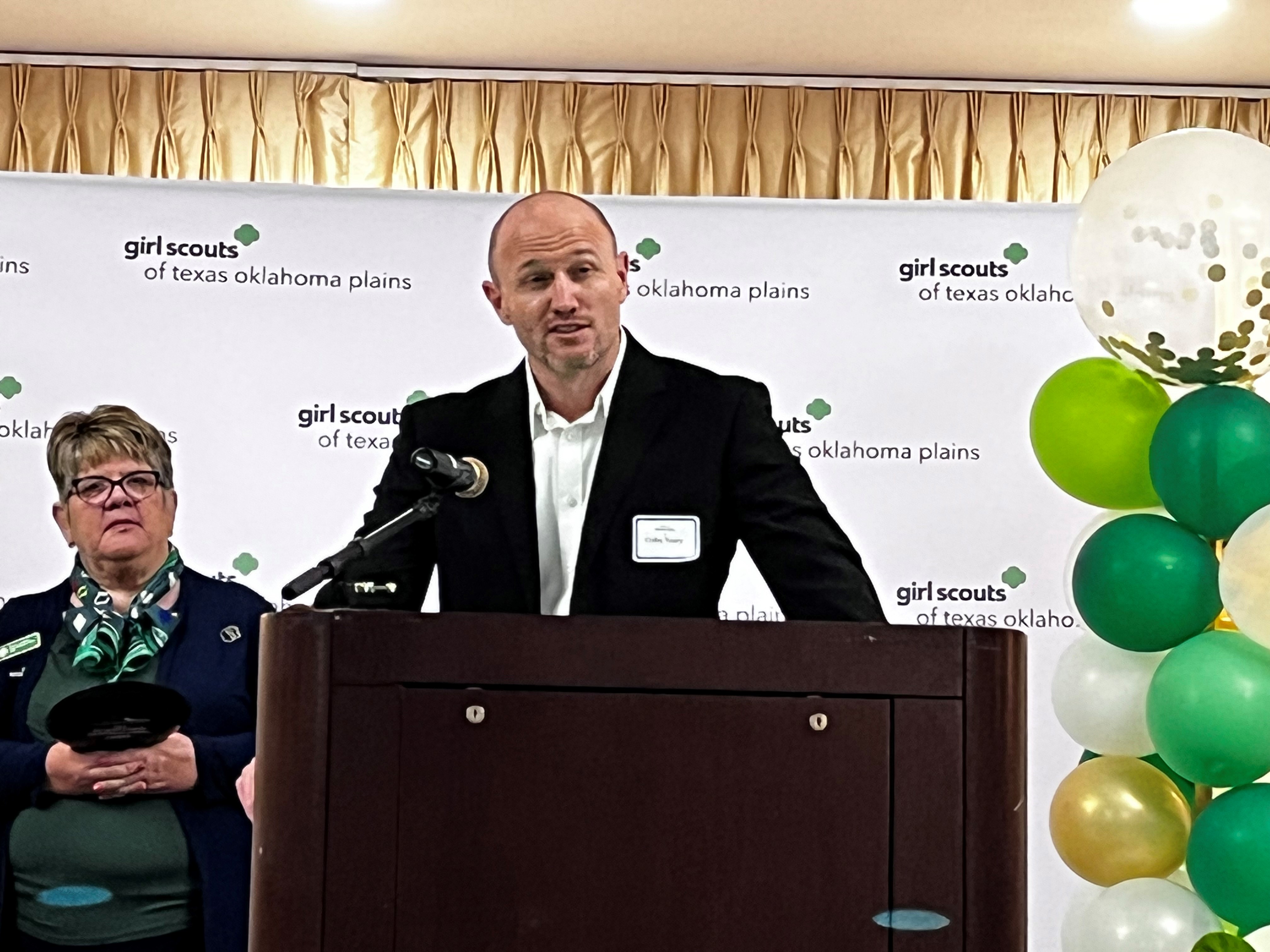 Pantex Site Manager Colby Yeary accepted the Outstanding Community Partner award on the plant’s behalf Pantex Site Manager Colby Yeary accepted the Outstanding Community Partner award on the plant’s behalf