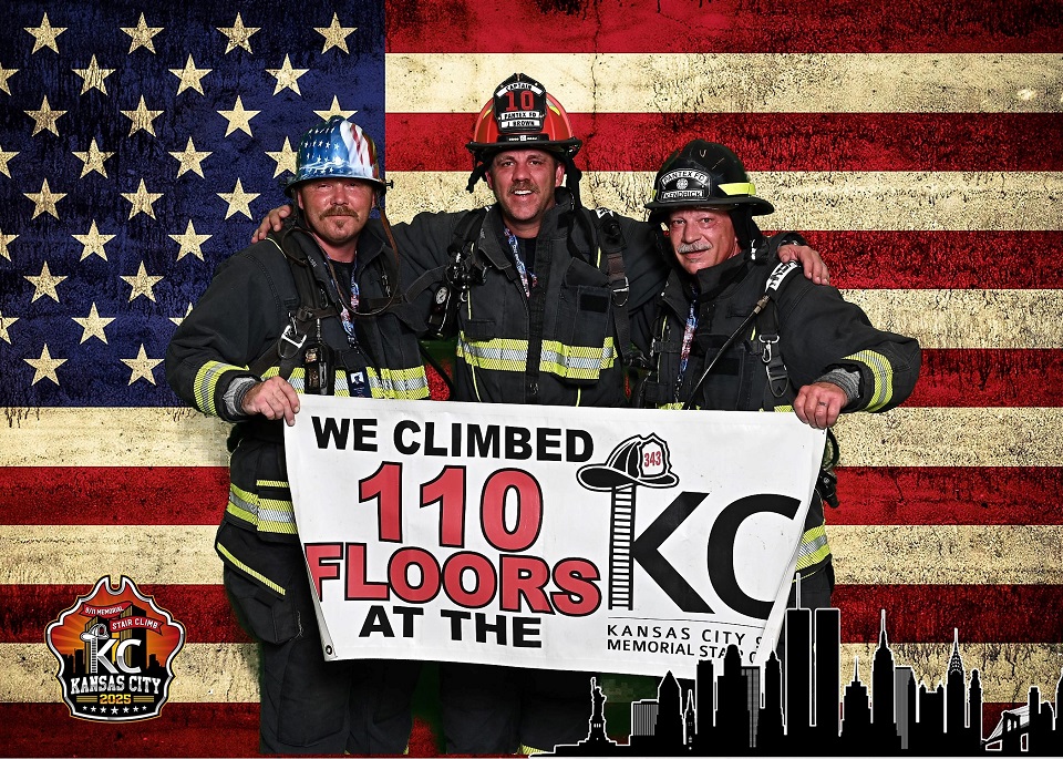 Firefighters Jacob Frame, Joshua Brown, and Mike Kendrick climbed 110 stories to honor the 343 firefighters killed in the line of duty on September 11.