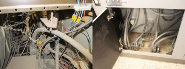 Cables before and after Cables before and after