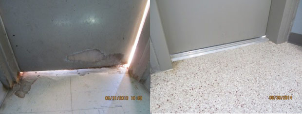 Door sweeps before and after Door sweeps before and after
