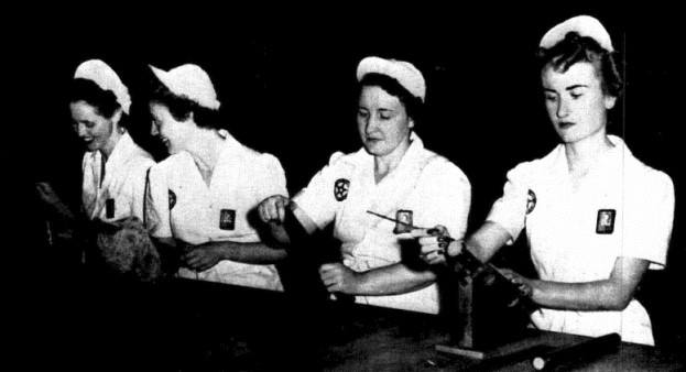 Moselle McDaniels (left), Margaret Deal, Josephine Eubanks and Betty Solomon build boosters Moselle McDaniels (left), Margaret Deal, Josephine Eubanks and Betty Solomon build boosters
