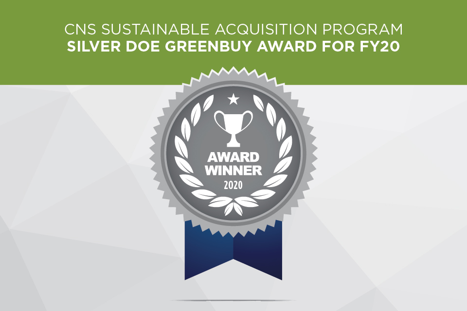 Silver DOE GreenBuy Award for FY20 Silver DOE GreenBuy Award for FY20